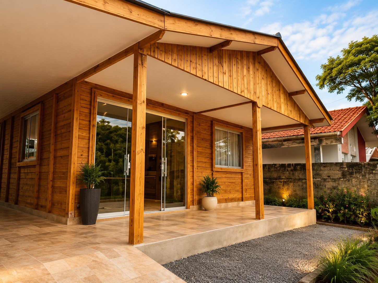 Casa de madeira da Construtora Silva Especializada em Casas Pré Fabricadas relacionada a base em morretes