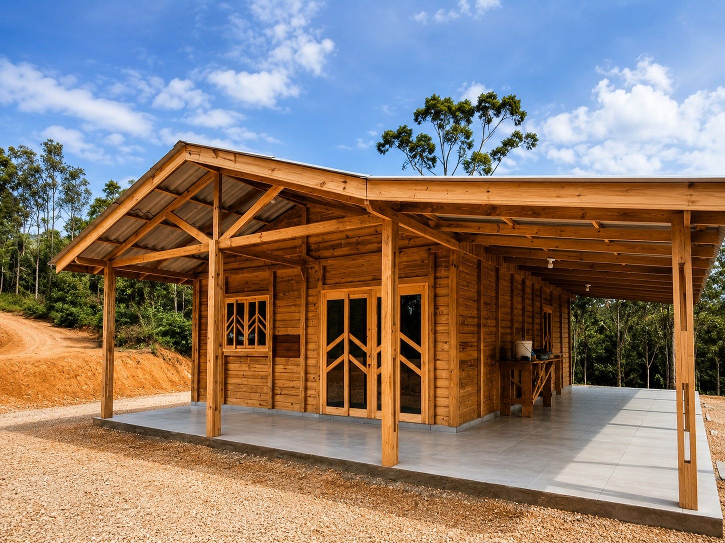 Casa de madeira da Construtora Silva Especializada em Casas Pré Fabricadas relacionada a modelos para morar ou investir